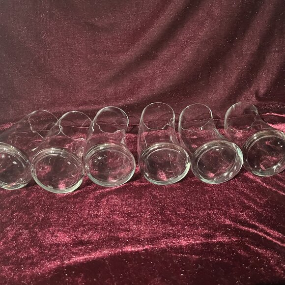 Set of 6 Libbey Bravura Swerve Tumblers Curved Modern Glass 16oz Bar Ware - Picture 6 of 7